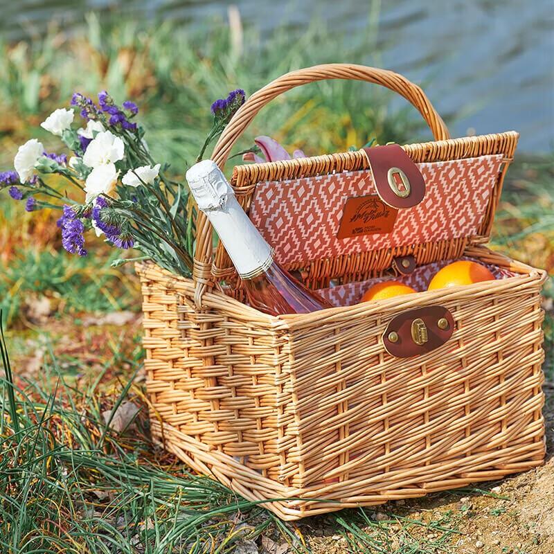 MOBI GARDEN Outdoor Willow Picnic Basket