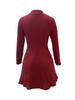 2025 Autumn/Winter Women's Slimming Ribbed Dress with Half-high Collar and Waist-cinching A-line Skirt, Long-sleeved European and American Style.