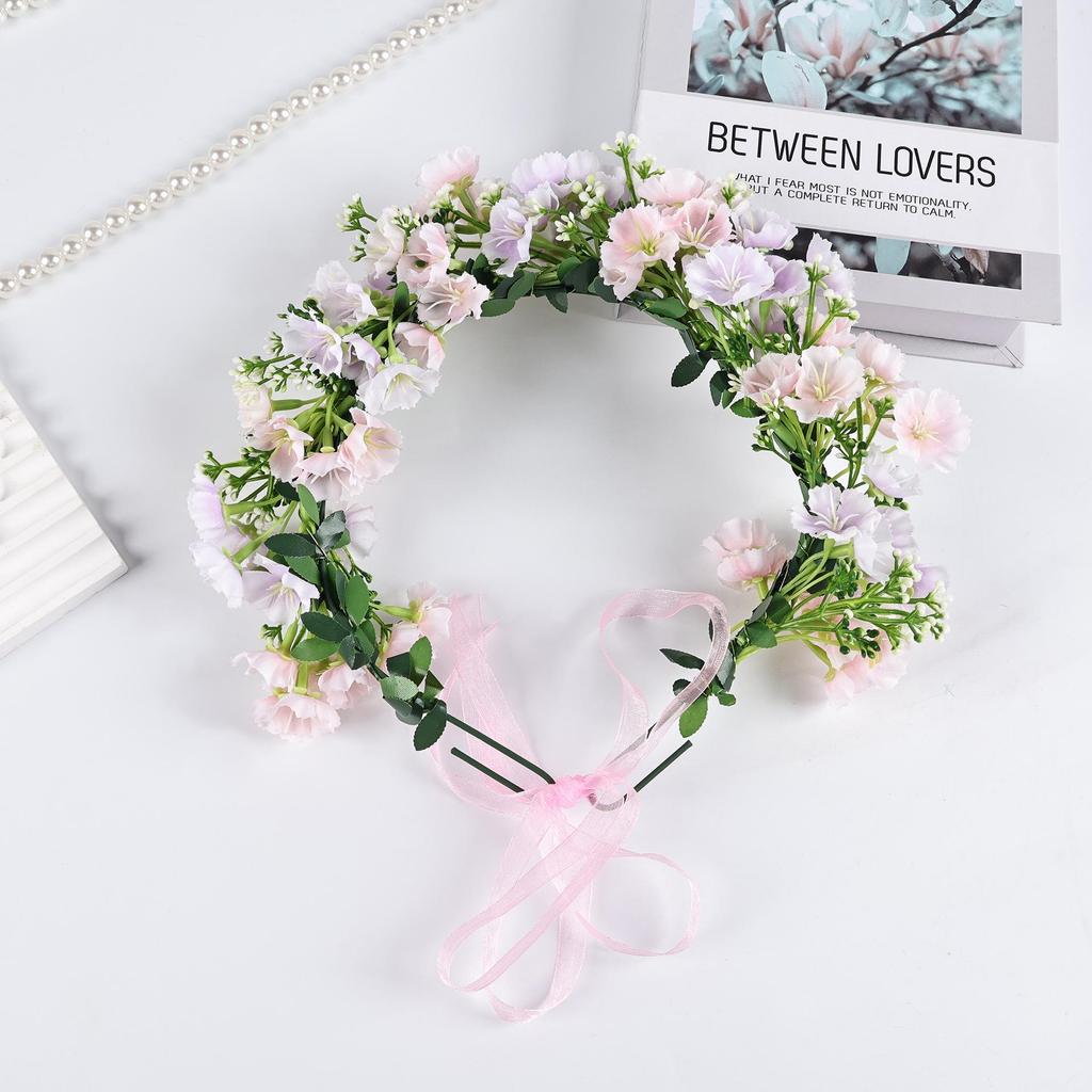 Korean Mori Girl Rattan Flower Headband - Bridal & Children’s Stage Performance Wreath