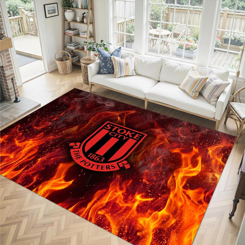 Southampton Football Design Crystal Velvet Carpet Cozy Non?Slip Printed Rug For Bedroom Living Room Entrance