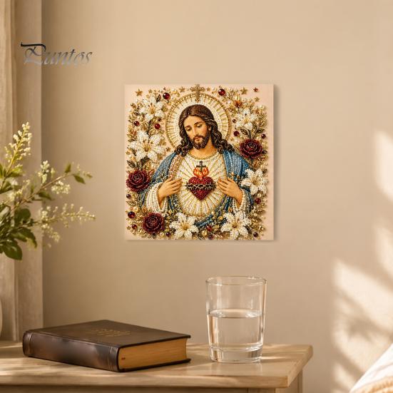 Materiali Artistici per Hobbisti Fai da Te Kit Perle di Gesù, Pittura Diamante per Adulti, Mosaico Cristiano Accessori Creativi per Camera da Letto Artigianato Gemme di Cristo Artigianato,