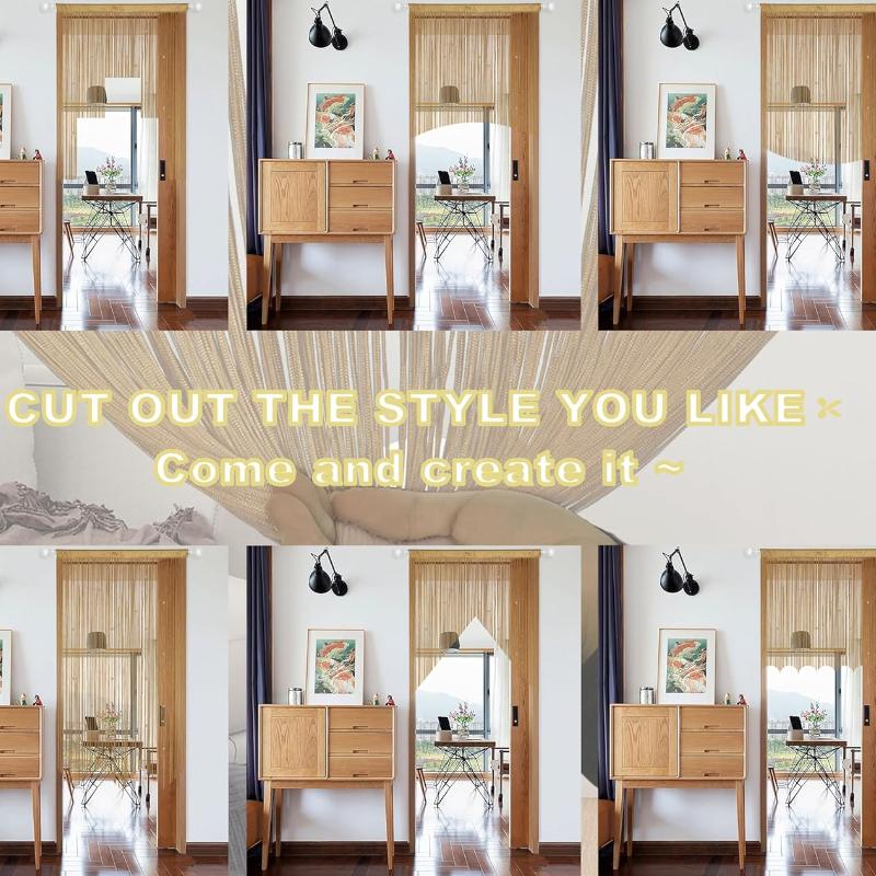 Beaded Curtain Door String Curtains for Doorway Tassels Beads Hanging Fringe Hippie Room Divider Window Hallway Entrance Wall Closet