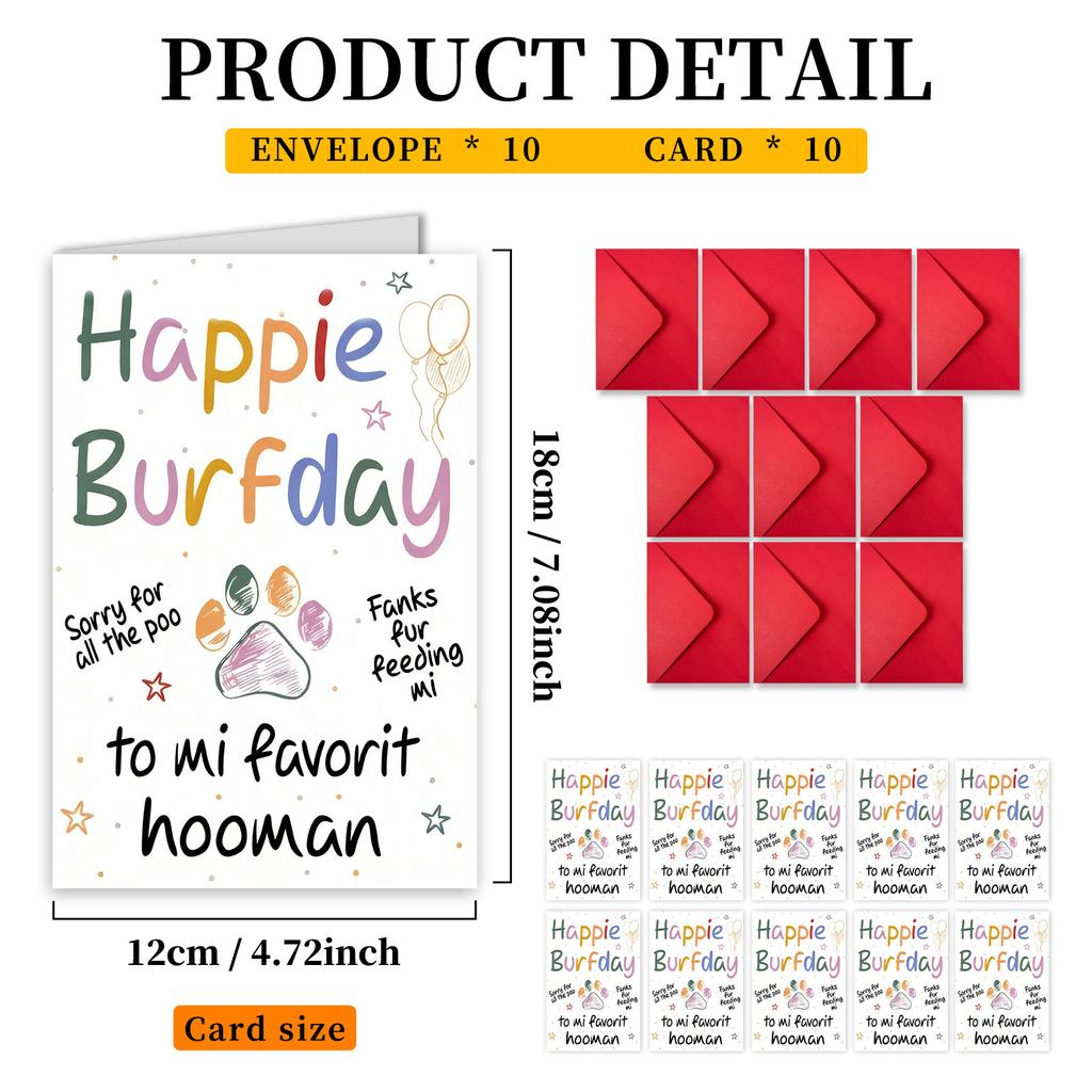 10 Cartoon Birthday Card Envelopes Set With A Variety Of Creative Birthday Greeting Cards