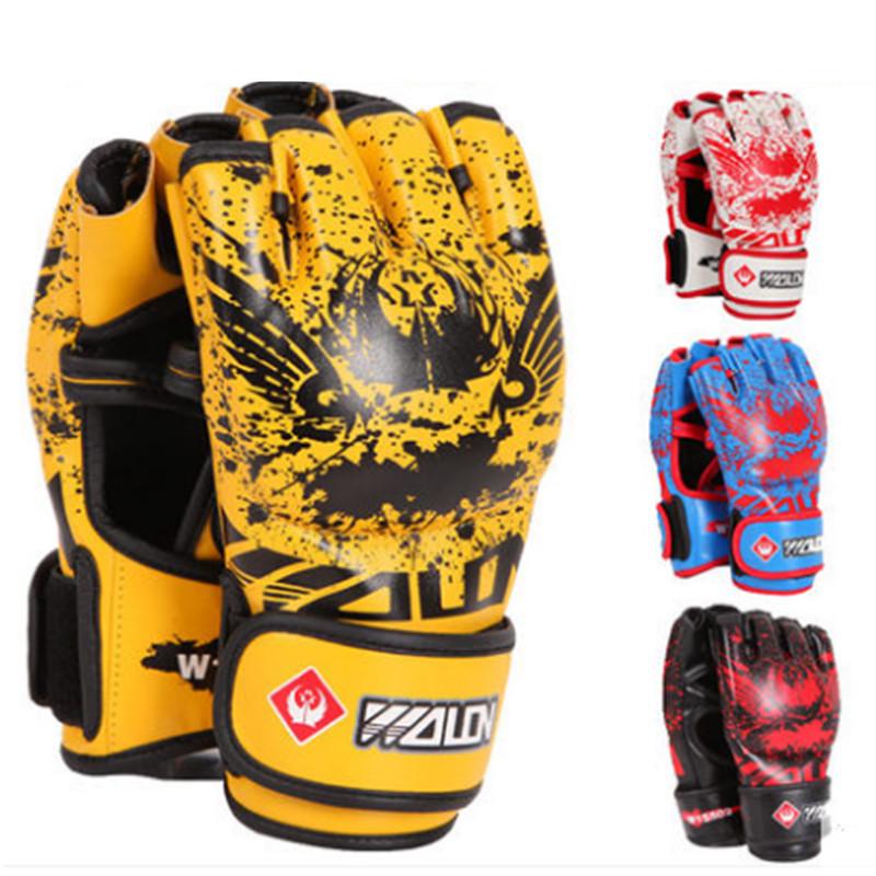 MMA & Sanda Fingerless Boxing Gloves for Adults & Kids - Half-Finger Design