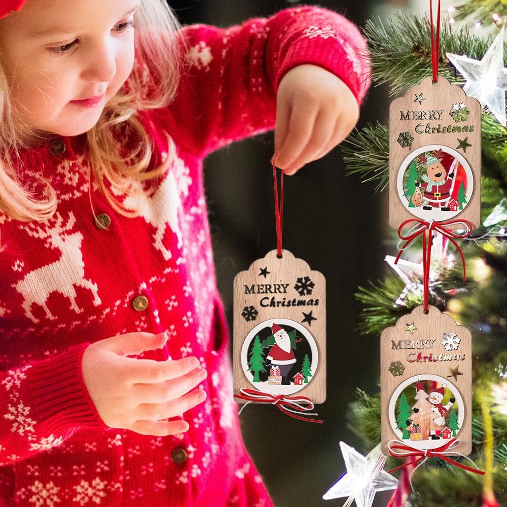 Handcrafted Christmas Wooden Bow Hangings Beautifully Enhance Your Tree Christmas