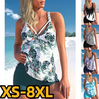 2024 novo verão feminino sexy duas peças tankini moda monokini cintura alta novo design impressão beachwear banho moda biquíni