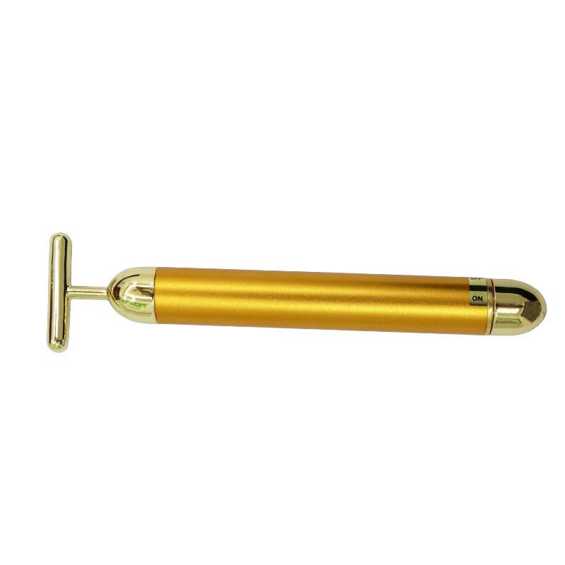 24K Gold Facial Massage Beauty Bar - Electric Eye Area T-Shape Massager Tool T-shaped massager standalone