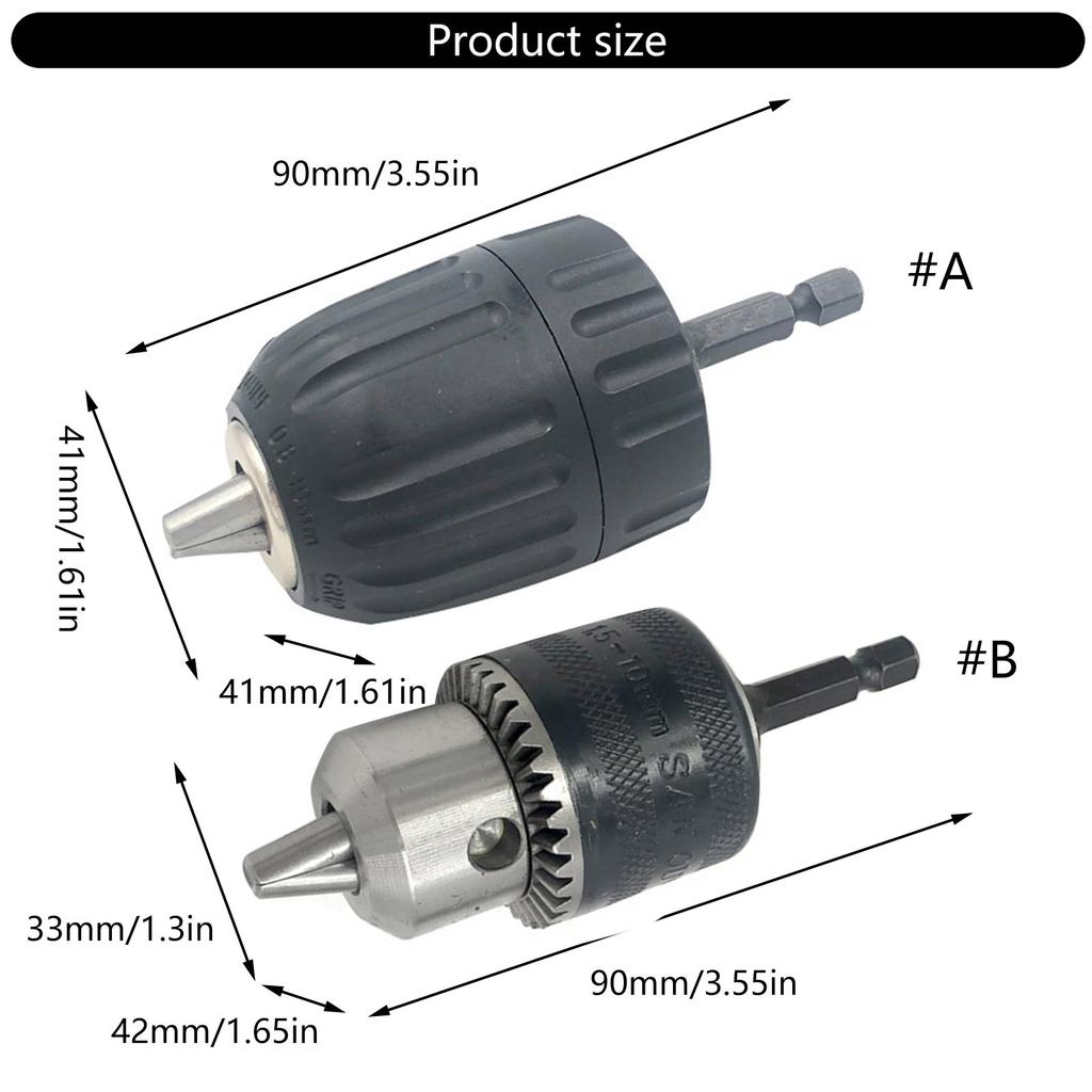 Heavy Duty Hexagonal Shank Drill Chucks Adapter Converter for Electric Tool No Wrenches Need ABS Materials Fast Release