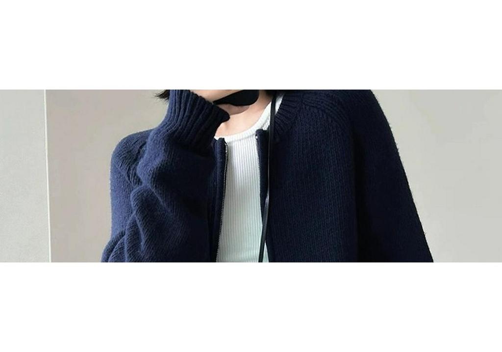 Women's 100% Pure Wool Double-Ply Cardigan - Short, Thickened Autumn/Winter Sweater