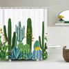 Cactus Shower Curtains Waterproof Polyester Fabric Shower Curtains Tropical Plants Bathroom Screen Curtain Home Decor 180X180cm