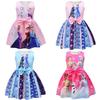 Frozen Elsa Cartoon Girl Dress With Cotton Blend Fabric For Summer Play