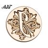 Wax Seal Stamp Head Iris A-Z Initial Alphabet Head, Brass Engraved Stationery Sealing for Wedding Invitations Envelopes Journal Gift Packaging