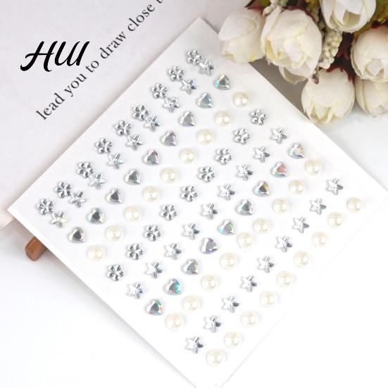 Colorful Adhesive Stickers Rhinestone for DIY Crafts Star Moon Gem Shiny Scrapbooking & Journaling Self-Adhesive Sparkling Gems Card Making Exquisite