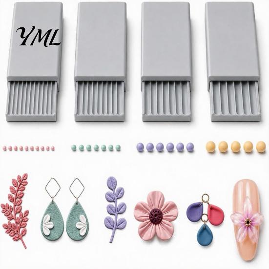 Miniature Bead Forming Mold 4Pcs Clay Gel Ball Roller Maker Tool, 2mm 3mm 4mm 5mm Roller, Ceramic Shaping Device Molds for DIY Earring, Flower Jewelry