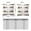 Pillow Cover Vintage Fish Trout Pattern Cushion Cover Cartoon Fishes Pillow Case For Chair Sofa Home Decoration Pillowcases