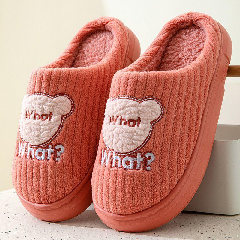Men's Winter Cotton Slippers - Cozy Indoor, Anti-Slip, Thick Sole, Velvet-Lined, Warm Furry Design for Couples