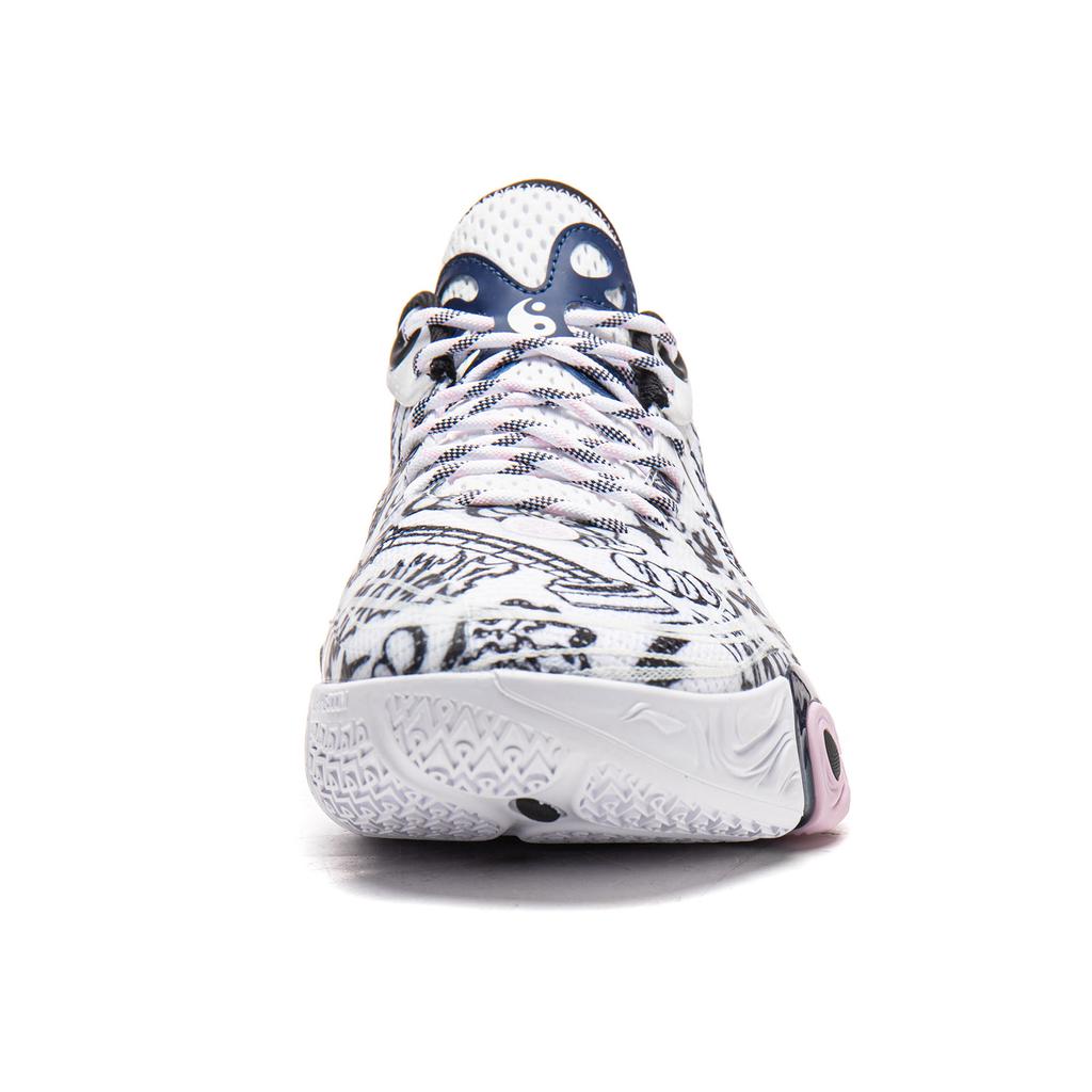 Li Ning DLO1 Cushioning Slip Resistant Abrasion Resistant Rebound Grip Low Top Basketball Shoes Men's White Black ABPV009-18