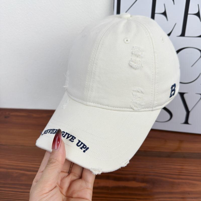Spring And Summer Soft Top Washed American Ripped Baseball Cap Male And Female Alphabet Embroidered Cap Sun Hat