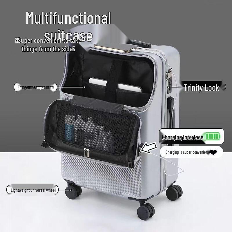 JOURHEY SHI Ins-Style Front-Opening Travel Luggage 20 Inch