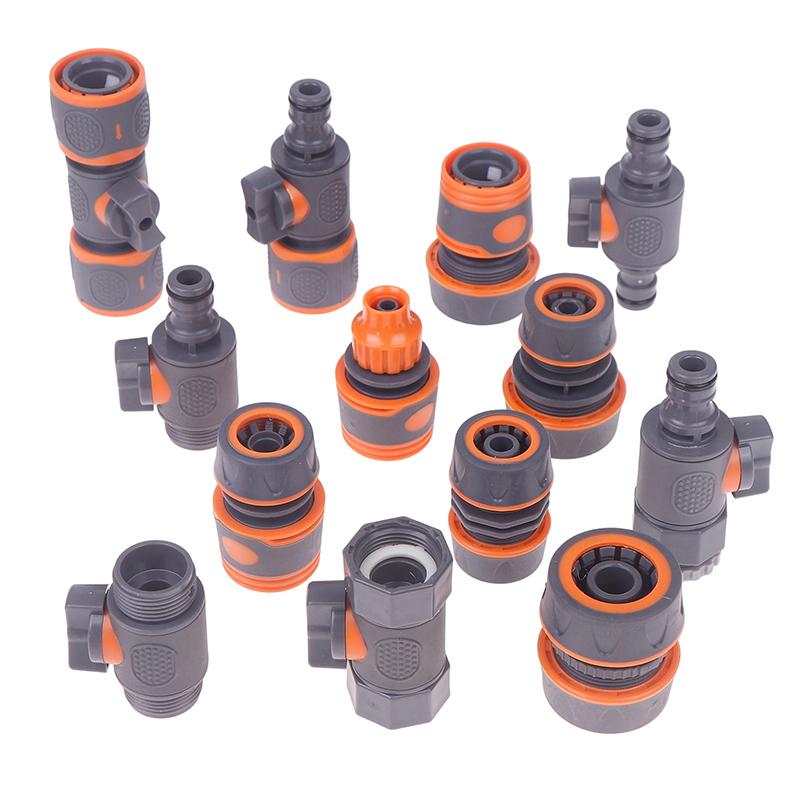 2Pcs 1/2" 3/4" Garden Hose Adapter Quick Connector Stop Plug Coupler Joint Water Irrigation Tube Repair Extender Pipe Fittings