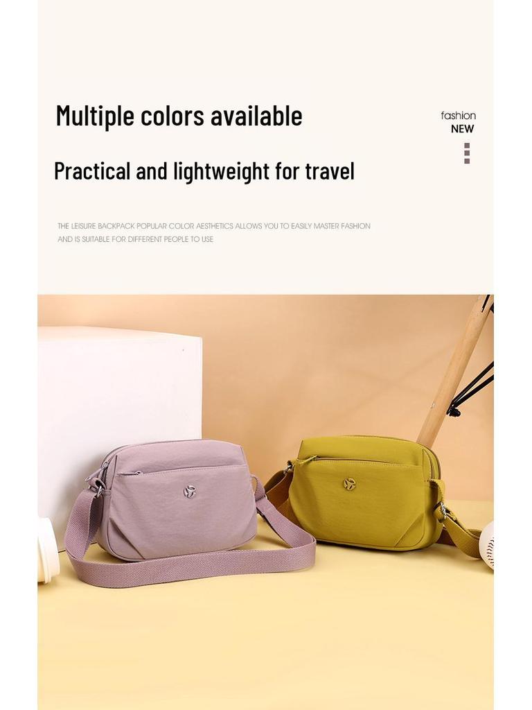 Korean Urban Minimalist Nylon Crossbody Shoulder Bag for Women