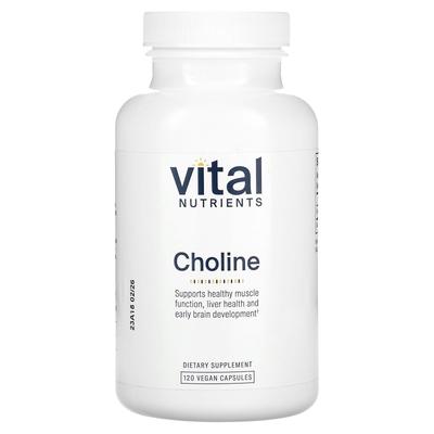 Vital Nutrients, Cholin, 550 mg, 120 Veggie-Kapseln (275 mg pro Kapsel)
