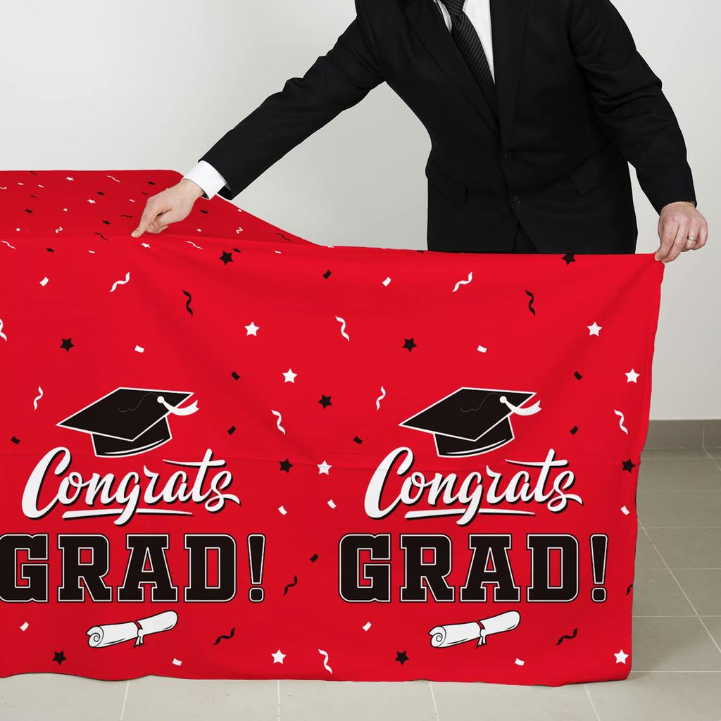 3 Pcs Party Table Cloths Waterproof Graduation Tablecloth Disposable Plastic Table Covers for College & High School Graduations