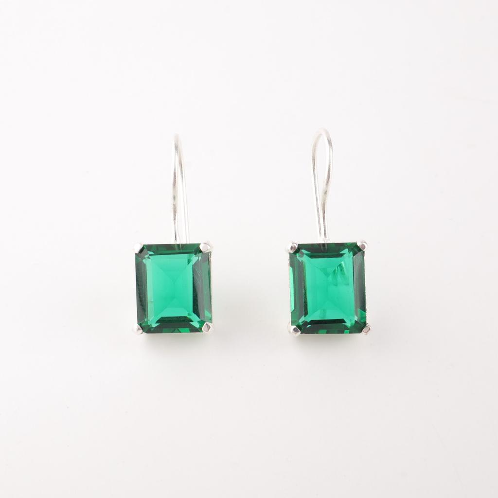 Chromdiopsid Edelstein 925 Sterlingsilber Schmuck Ohrringe 1,06" Zum Geschenk EE-167-3