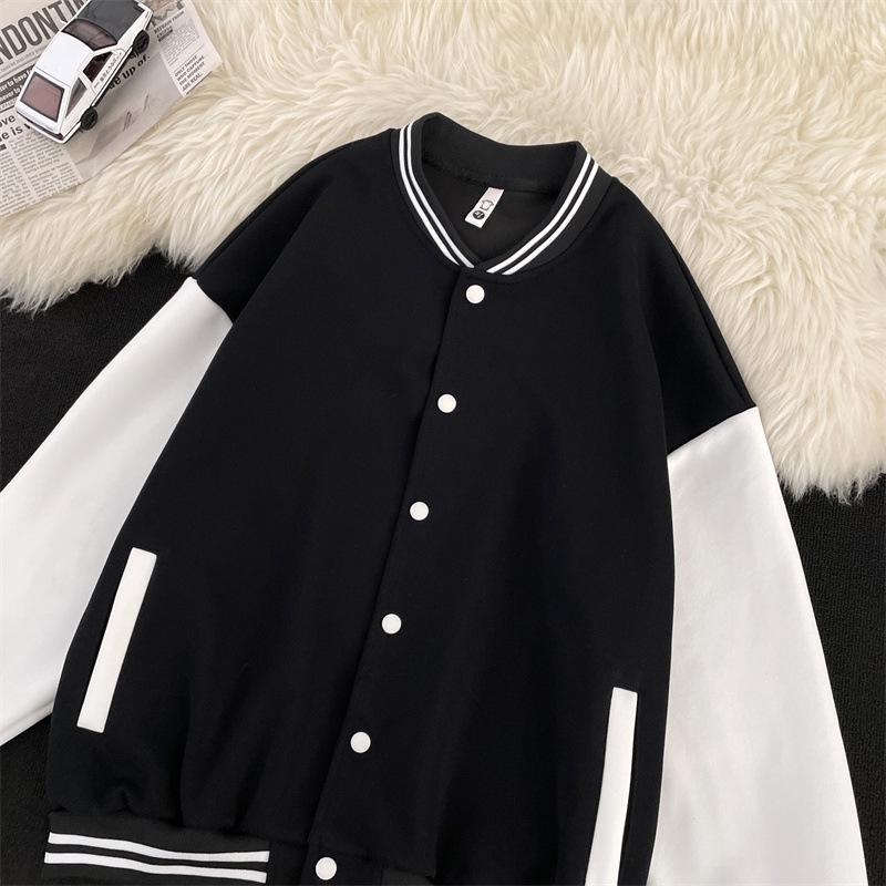 Men's Velvet-Lined Casual Cardigan: Trendy Autumn Winter Jacket - Stylish American Baseball Style for Couples