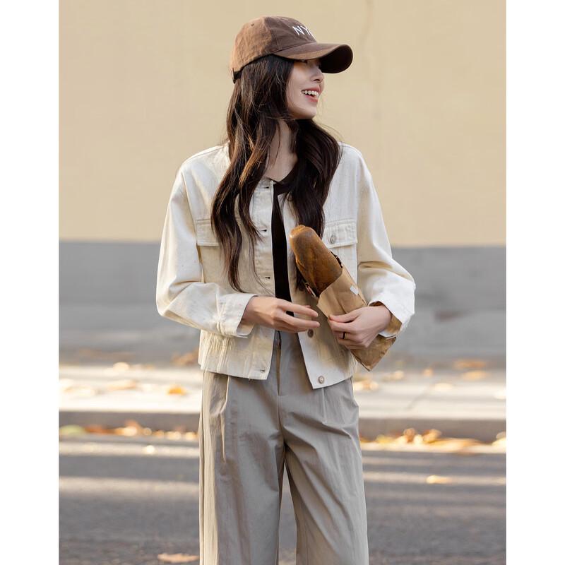 Demana Damen Frühlings Raw Edge Jeansjacke