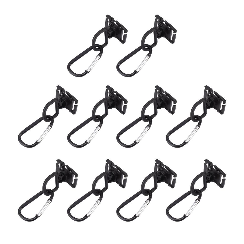 10PCS Lobster Clasp Trigger Clips PP Aluminum Alloy Tent Webbing Camping Lights Hanging D Shape Buckle Hook for Outdoor