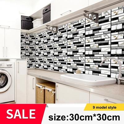 1/10Pc Self Adhesive Tile Wall Sticker Home Decor Wallpaper PVC Sticker Cover For Kitchen Cupboard Bathroom Wallpaper Waterproof