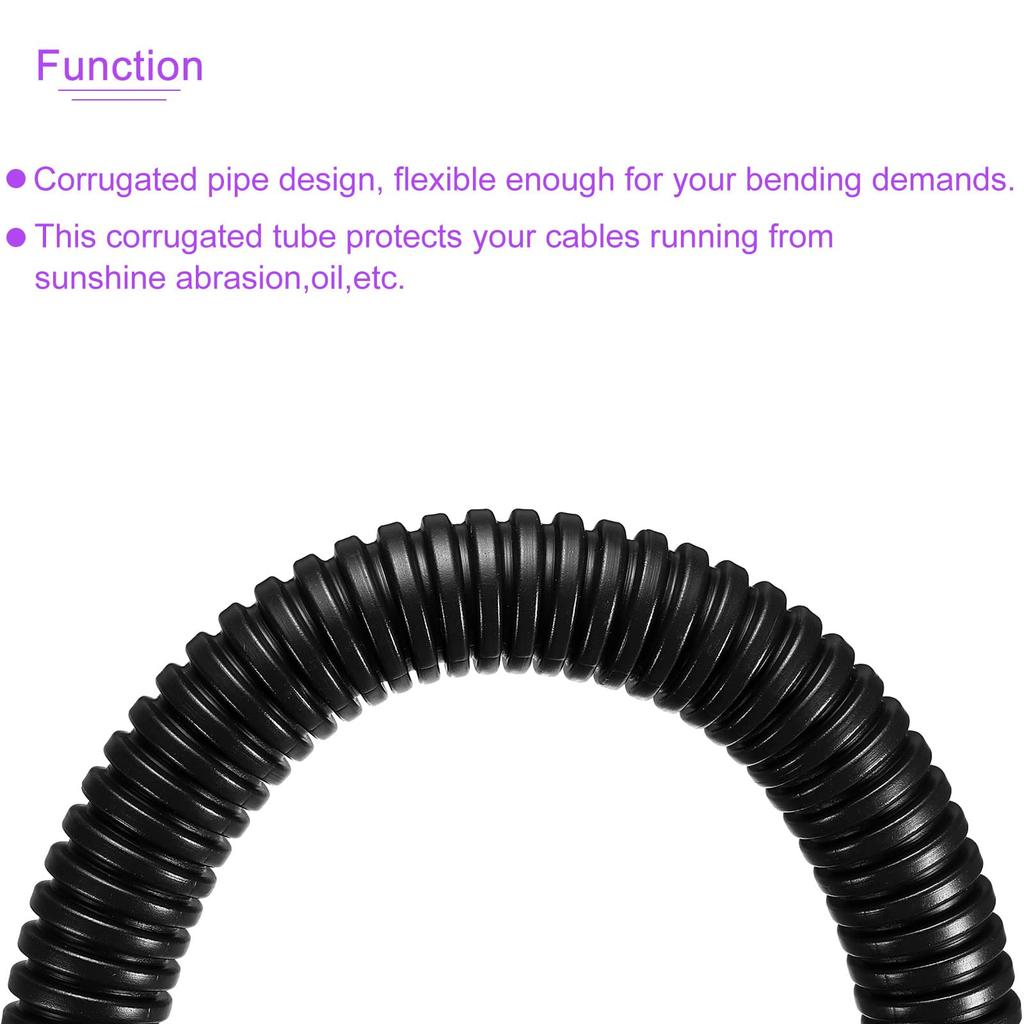 DMiotech 15.8 mm x 12 mm x 1.6 M PP Corrugated Tubing, Unsplit, for IndoorOutdoor Cord Management, Wrapping, and Organizing in Office and Garden.