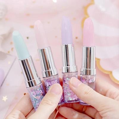 Penna Gel Glitterata a Forma di Rossetto Creativo Sabbie Mobili 0,5 mm Firma Scuola Ufficio Materiale per Scrittura Cancelleria Giapponese