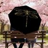 1PC Dragonfly Artwork Automatic Open/Close Umbrella with Windproof, 8-Rib Sturdy Canopy, Durable Ribs, Fashionable Design1402A