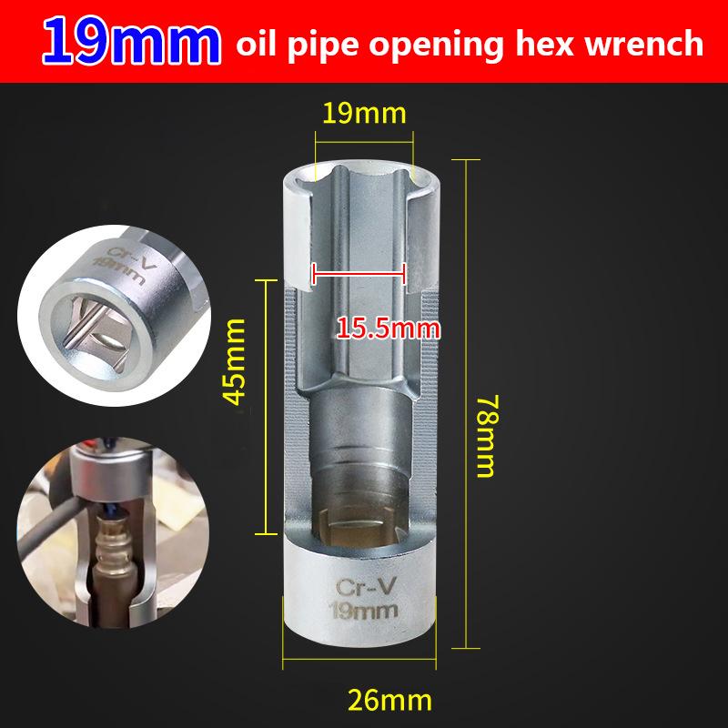 17/19 mm Diesel-Einspritzdüsenrohr, Sechskantöffnung, Entfernungshülse, Sauerstoffsensorschlüssel, Rohrhülse, Werkstattausrüstung, Handwerkzeuge