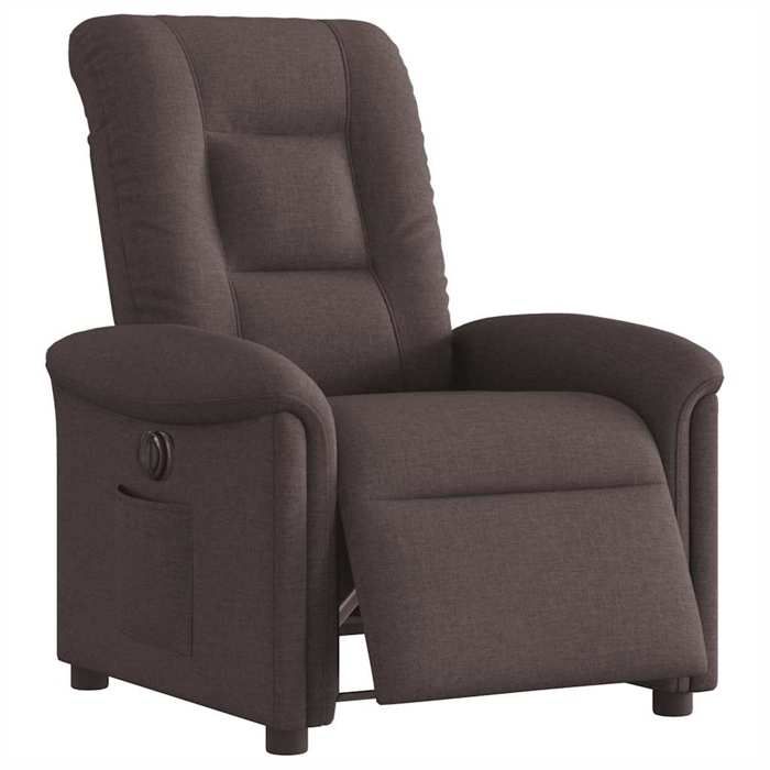 VidaXL Fauteuil inclinable électrique Marron foncé Tissu, fauteuil électrique pour personnes âgées, fauteuil inclinable, 3303239