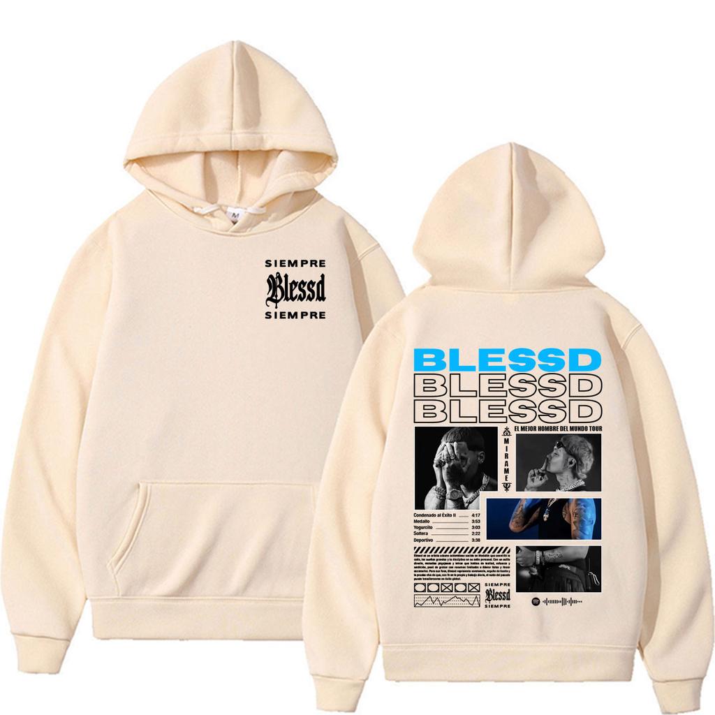 Blessd Siempre Album Hoodie Men's Fashion Hip Hop Harajuku Sweatshirt Casual Hoodies Pullovers Streetwear