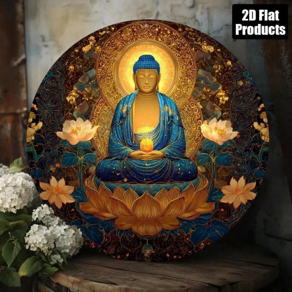 Vintage Buddhist Spiritual Art Metal Wall Decor Home Office Yoga Gift