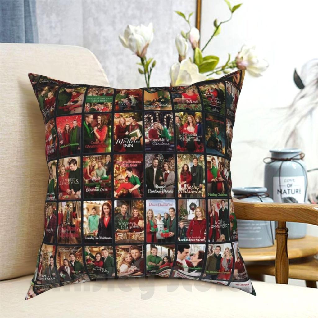 Collage Movies Pillow Case Printed Home Soft Throw Pillow Collage Movies Christmas Christmas Movies Elf Channel Movies