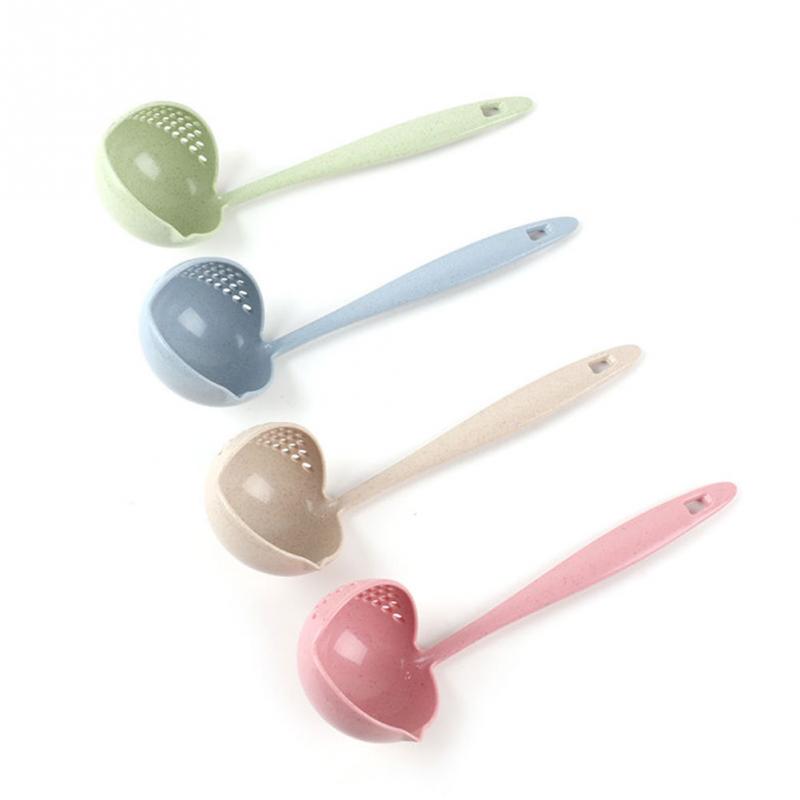 Strecuratoare 2 în 1 lingură pentru supă lingură curbat cu mâner lung Veselă de bucătărie Accesorii pentru gătit Supă