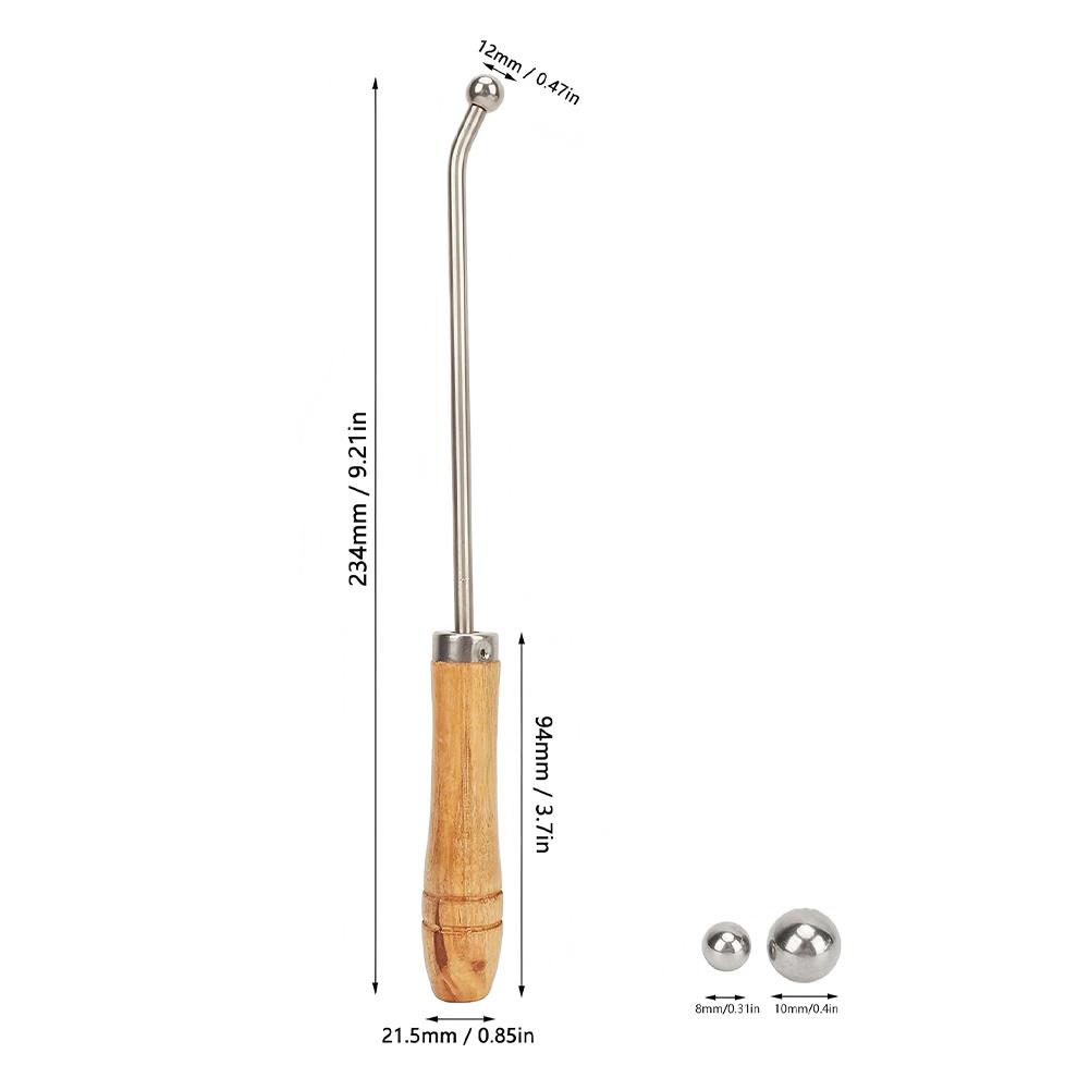 Trombone Neck Maintain Tools with 3 Sheet Metal Balls Saxophone Ball Head Tool Sax Neck Maintenance Tool for Trumpet French Horn