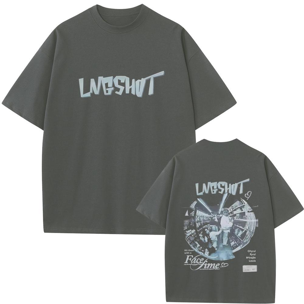 Korean Band Lngshot Graphic Tshirt Unisex Women Clothing Kpop Fashion Trend Short Sleeve Unisex Casual Oversized Crewneck T Shirts