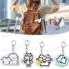 Cute Cat Cartoon Keychains for Accessories Bag Funny Meme Kawaii  Strawberry Kitten KeyChain Ring Jewelry Fans Gifts Keyrings