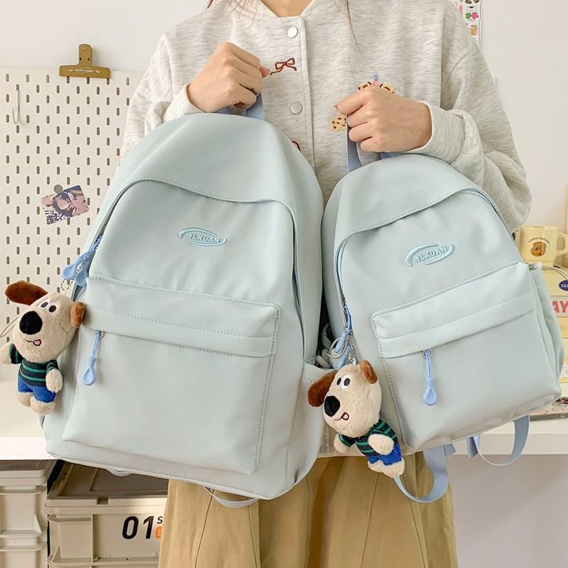 New Backpack Simple Atmosphere Junior High School Students' Schoolbags Leisure Shopping Solid Color Ladies' Backpacks