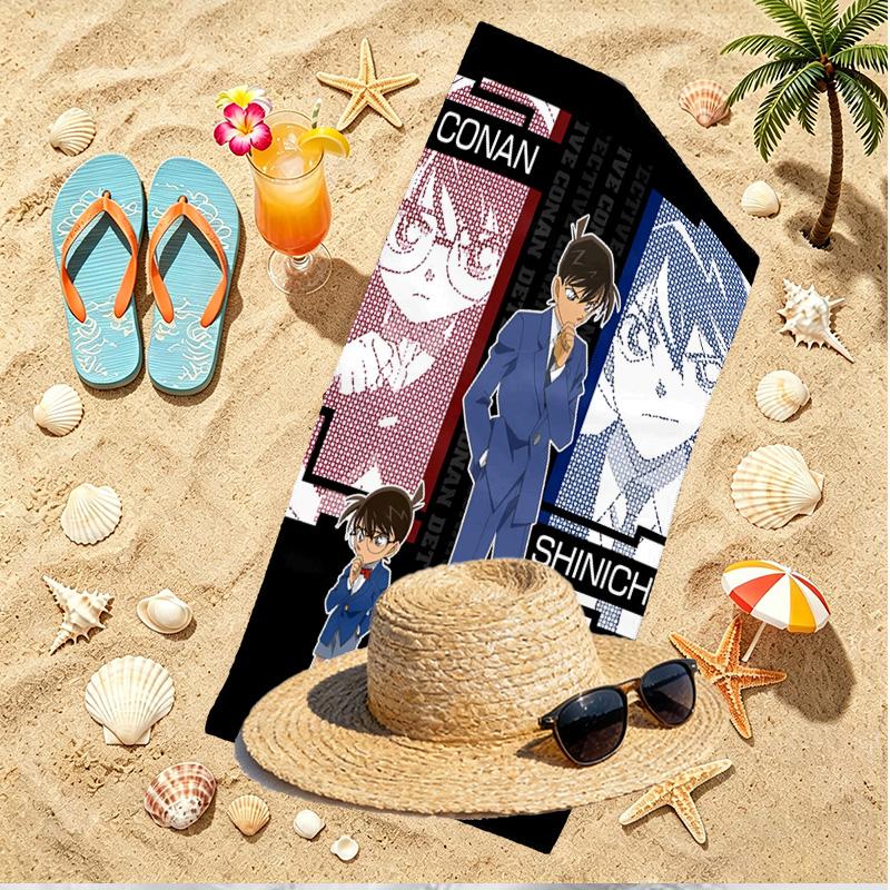 Detective Conan Print Beach Towel, Versatile Lightweight Absorbent Beach Towel for Pool Surf Yoga Bathroom, Perfect Birthday Holiday Gift