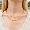 Stainless Steel Double Layer Stacking Necklace for Women Lip Chain and Olive Bead Chain Necklaces Elegant Jewelry Gift