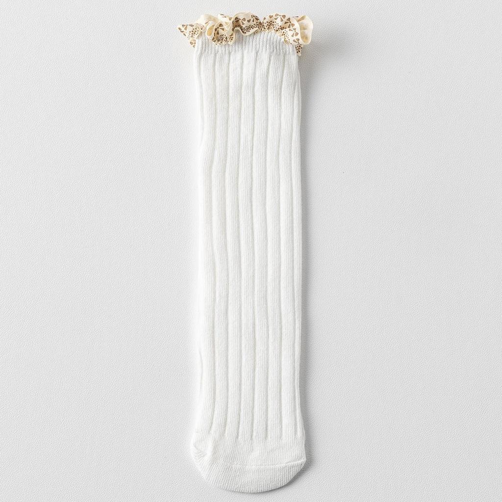 Warme Baby Baumwollsocken Frühling Herbst Rüschen Kniestrümpfe Prinzessin Kinder Strick Lange Strümpfe Kinder Lange Socke