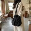 Women's Versatile Fashi Casual Bucket Bag, Large Capacity Oxford Cloth Drawstring Shoulder & Crossbody Bag