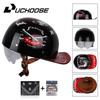 Uchoose Baseballová čepice Helma Motocykl Vintage Retro Helmy Summer Open Face Scooter Cruiser Chopper Gangster DS Muži Ženy Kid